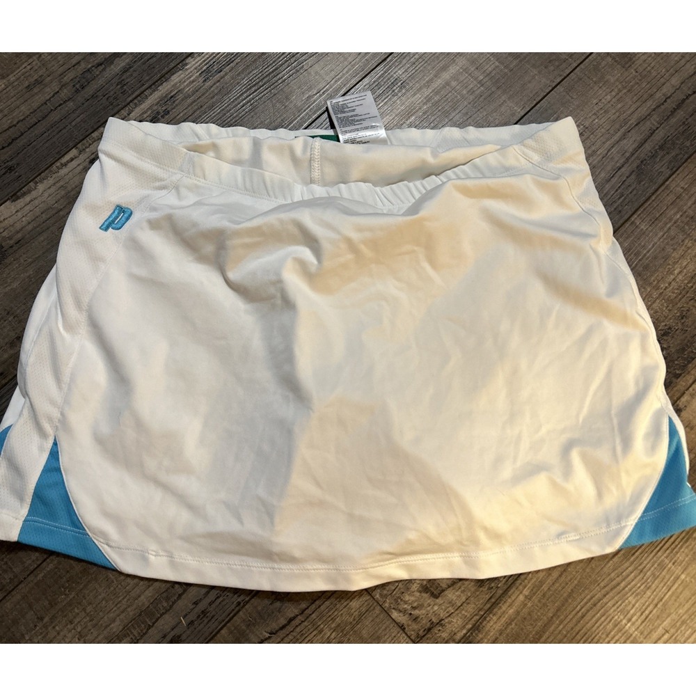 PRINCE Women's‎ Athletic Lined MATCH FLOUNCE TENNIS SKORT/SKIRT White L